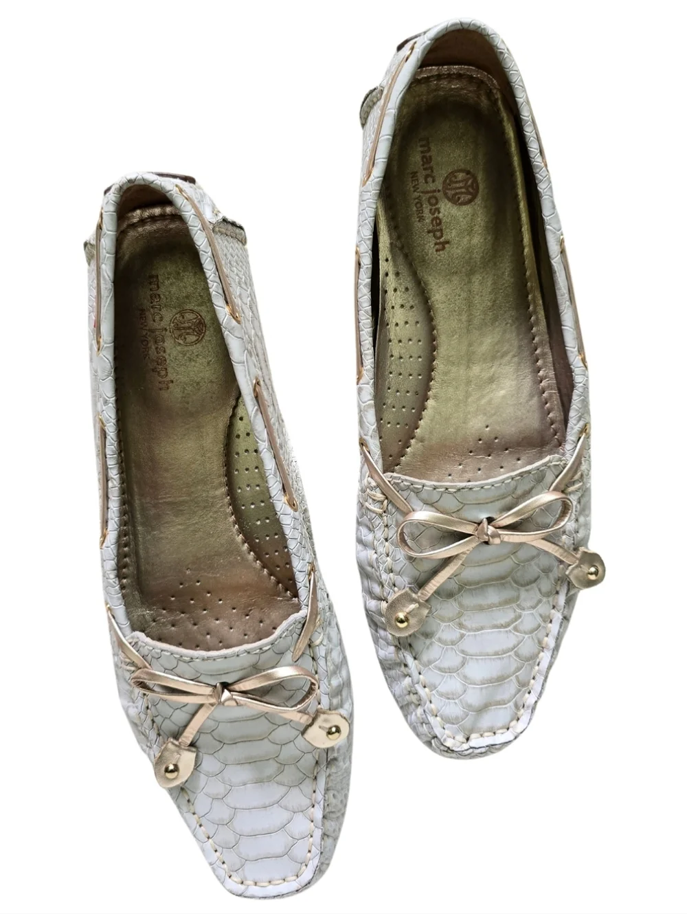 Marc Joseph New York Cypress Hill Exotic Snakeskin Driving Loafers Flats 9.5